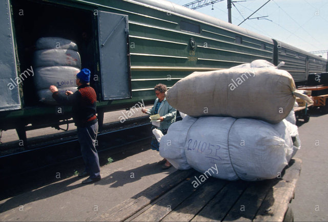 Stock Photo - Workers unload cargo from the Trans-Siberian railroad during a stop in Khabarovsk, Russia (2).jpg