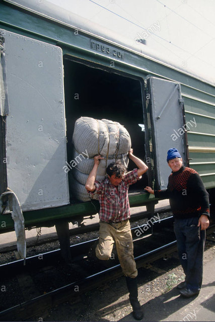 Stock Photo - Workers unload cargo from the Trans-Siberian railroad during a stop in Khabarovsk, Russia (3).jpg