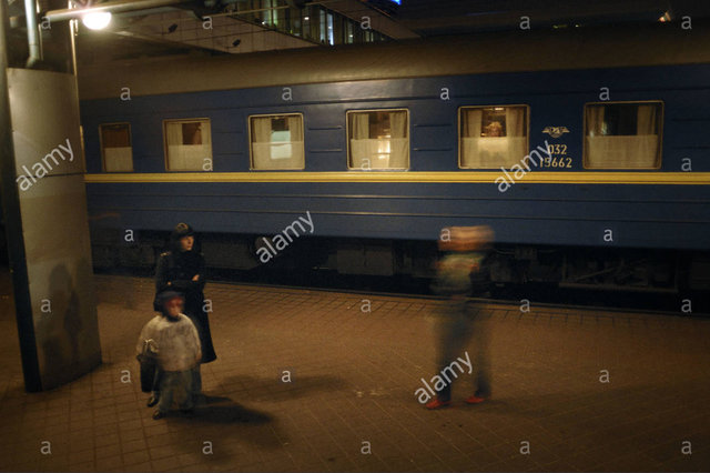 Stock Photo - Kiev main assenger train station at night with departing trains (2000-s).jpg