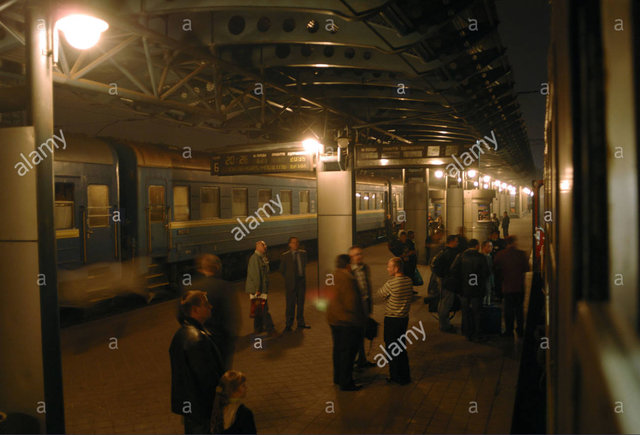 Stock Photo - Kiev main passenger train station at night with departing trains (2).jpg