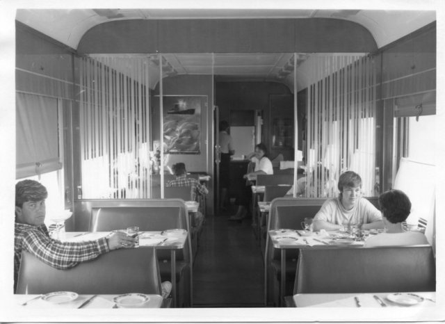 FF762 RP 1991 VOSTOK RUSSIA RAILROAD TRAIN DINING CAR INTERIOR.jpg