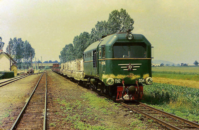 SZD TU2-034 with freight train at the Beregi station (21.06.1982).jpg